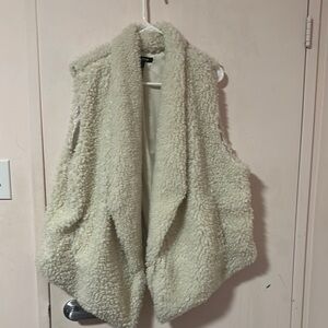 Torrid Cream Sherpa Vest with Shawl Collar